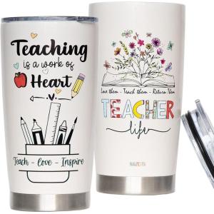 NAZENTI Teacher Tumbler – 20 Oz, Perfect for Christmas, Women, Birthdays & End of Year Gifts(Teacher Life)