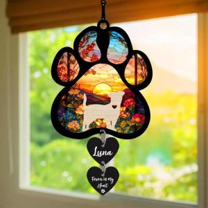Nazenti Personalized Dog Memorial Gifts, Dog Memorial Suncatcher, Custom Dog Suncatcher, Dog Memorial Ornament Christmas Tree, Loss of Dog Ornament, Sympathy Gift, Dog Remembrance Gifts Dog Lovers(Design 7)