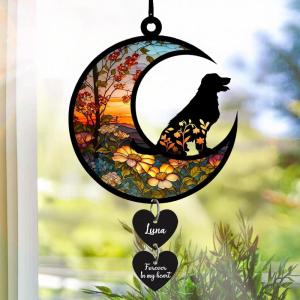 Nazenti Personalized Dog Memorial Gifts, Dog Memorial Suncatcher, Custom Dog Suncatcher, Dog Memorial Ornament Christmas Tree, Loss of Dog Ornament, Sympathy Gift, Dog Remembrance Gifts Dog Lovers(Design 8)