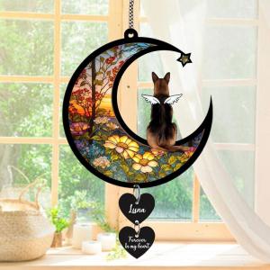 Nazenti Personalized Dog Memorial Suncatcher – Custom Pet Sympathy Gift for Dog Lovers – Christmas Tree Ornament(Design 4)