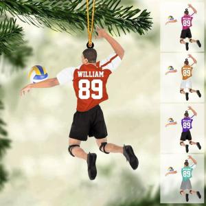 Nazenti Personalized Volleyball Christmas Ornament – Custom Girl Volleyball Player Ornament, Women Volleyball Christmas Ornament, Xmas Gifts for Volleyball Lovers Fan, 2D Flat Shape Car Ornament(#033)