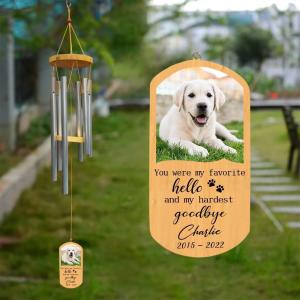 Personalized Dog Wind Chimes Suncatcher, Dog Memorial Wind Chime, Pet Loss Wind Chimes Suncatcher, Gifts for Dog Lovers, Dog Memorial Ornament Loss of Pet Remembrance Gift, Sympathy Pet Wind Chimes(Design 2)