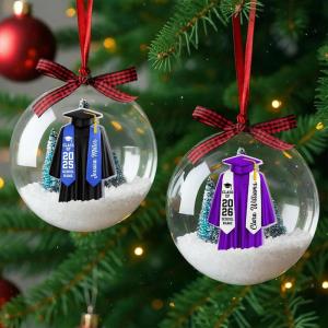 Personalized Graduation Christmas Ornament, Graduation Ornament 2025, Custom Graduation Gown Acrylic Shape Flat Ornament, Gifts for Graduate Gift for Friend, Decor for Christmas Tree, Xmas Gift(Style 3)