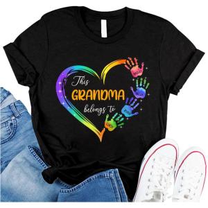 Personalized This Grandma Belongs to Grandkids Name Hands Shirt, Custom Grandma Shirt, Mothers Day Grandma Gifts from Grandkids, Christmas Grandma Gift, Birthday Gift for Grandma from Grandchildren