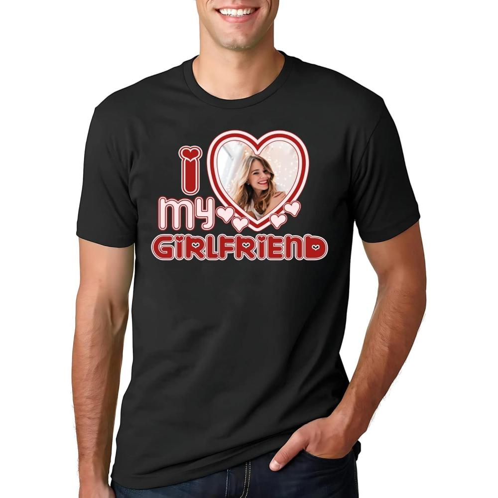 imageNAZENTI Personalized I Love My Girlfriend Shirt Shirt for Boyfriend with Photo Valentine Couple Gift for Him from Her S4XL02 Red