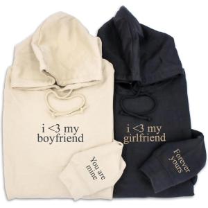 NAZENTI Custom Roman Numeral Hoodie, Matching Couples, Personalized Gifts, Gift for Girlfriend Boyfriend, Embroidered Sweatshirt, Valentines Day