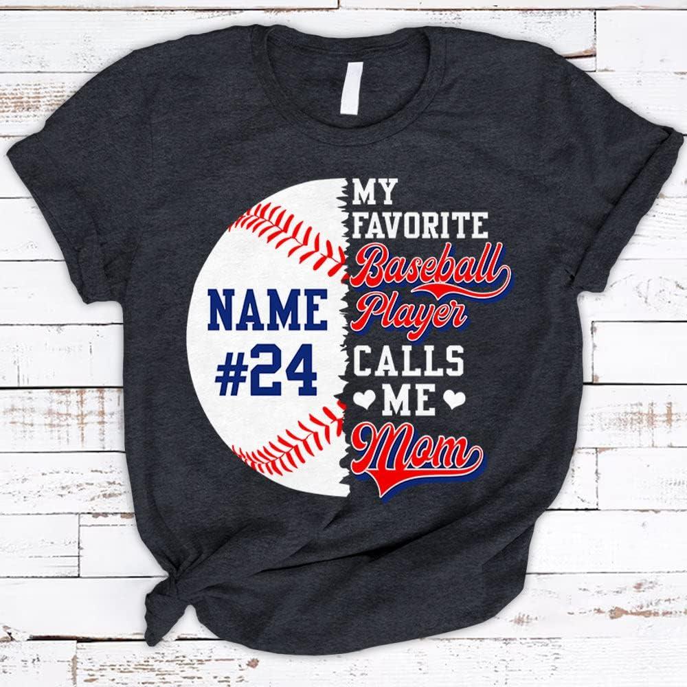 imageNAZENTI Baseball Baseball Mom Shirts Fan Baseball Mom Shirt Baseball Player Name Shirts for Moms Baseball V08