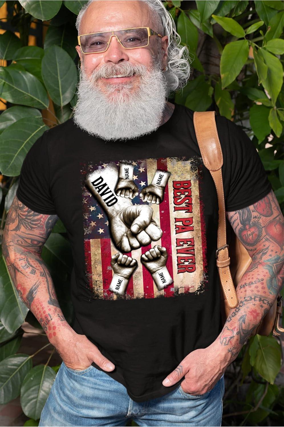 imageNAZENTI Papa Shirts for Grandpa Papa Shirts for Men Papa Fathers Day Shirt Personalized Papa T Shirt Gift1 Pa