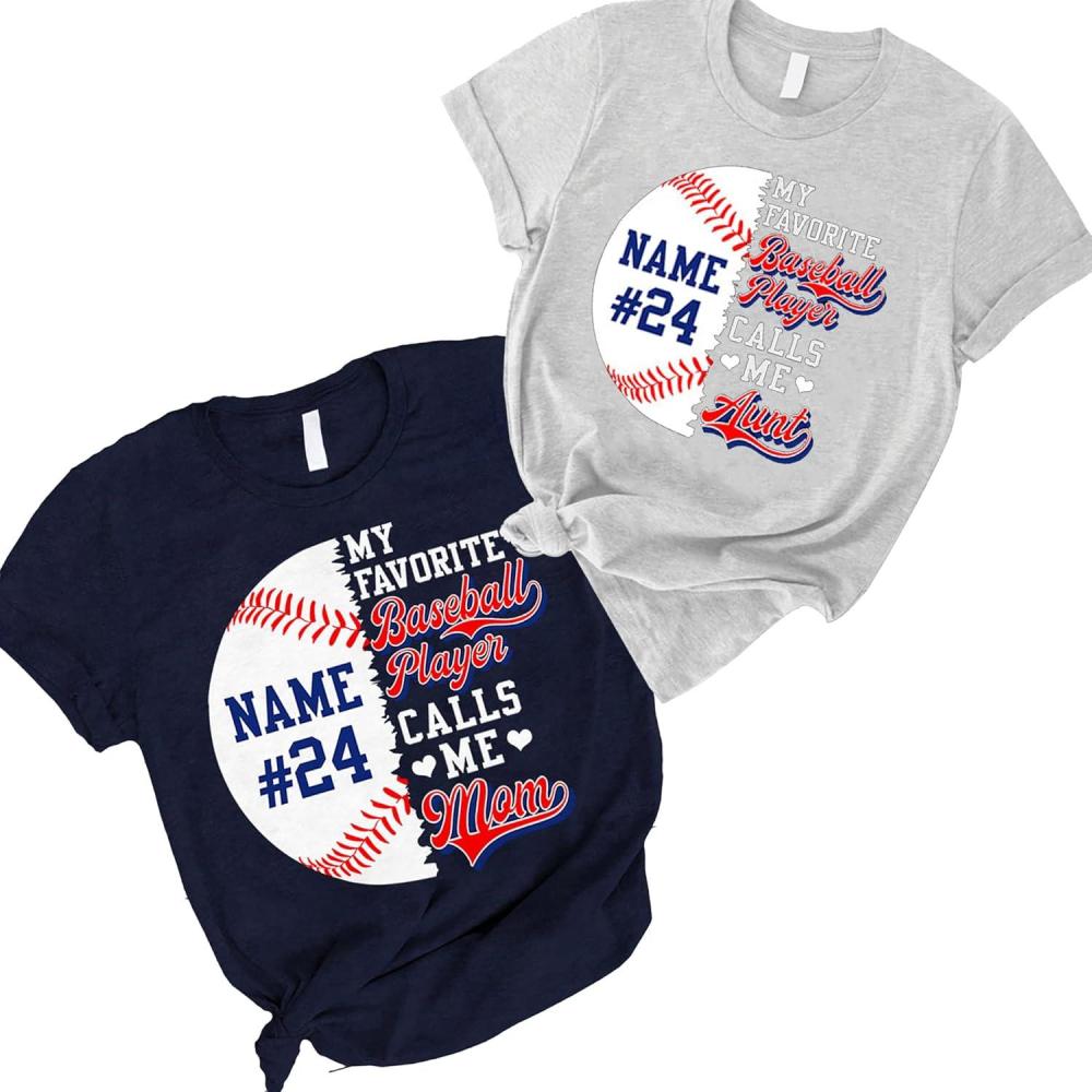 imageNAZENTI Baseball Baseball Mom Shirts Fan Baseball Mom Shirt Baseball Player Name Shirts for Moms Baseball V08