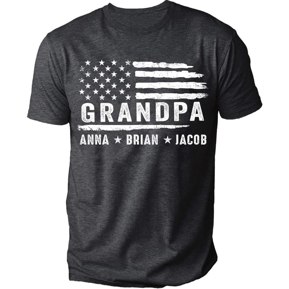 imageNAZENTI Personalized Grandpa Shirt Custom Grandpa Shirt with Name Grandpa Gifts Dad Gifts Dad Shirt for Men S4XLMulti 01