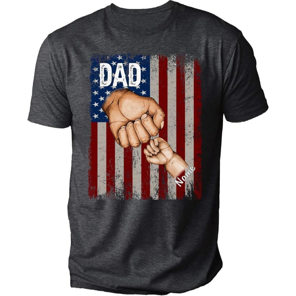 imageNAZENTI Personalized Papa TShirt Dad Gifts Custom Papa Shirt with Kid Names Fathers Day Tshirt Dad Shirts1 Hand