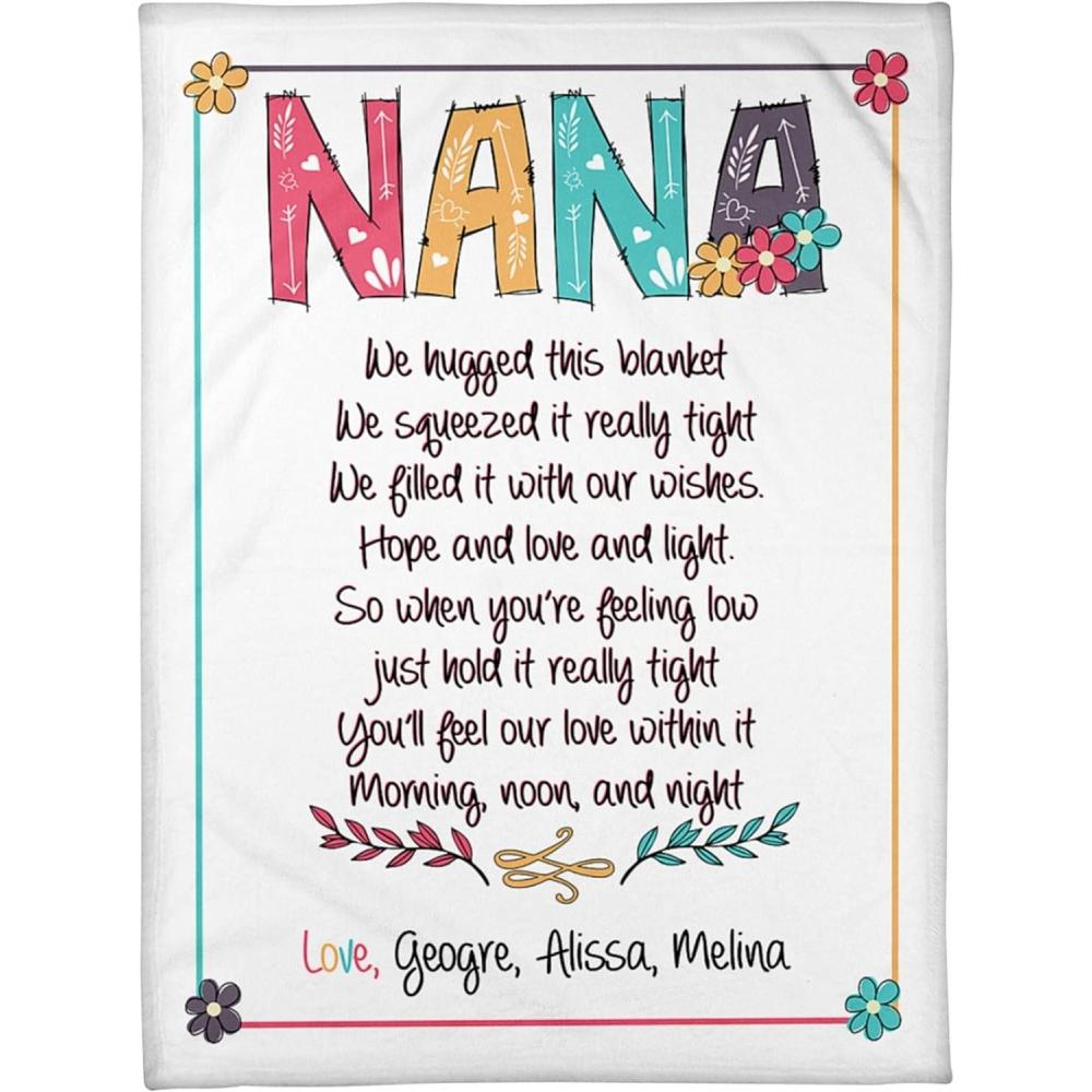imagePersonalized Nana Blanket Custom Grandma Blanket with Names Nickname Change Grandma Christmas Blanket Mothers Day Birthday Gifts for Grandma Fleece Sherpa Blanket 30x40 50x60 60x80 inches