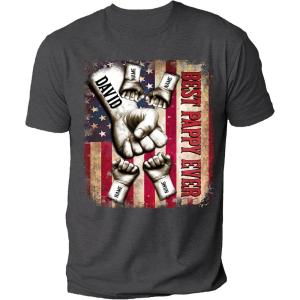 NAZENTI Papa Shirts for Grandpa, Papa Shirts for Men, Papa Fathers Day Shirt, Personalized Papa T Shirt Gift(#1 Pappy)