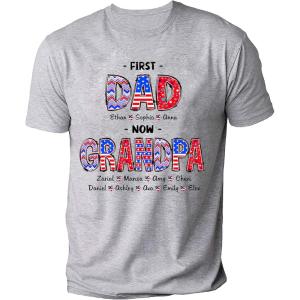 NAZENTI Papa Shirts for Grandpa, Papa Shirts for Men, Papa Fathers Day Shirt, Personalized Papa T Shirt Gift(Design 04)