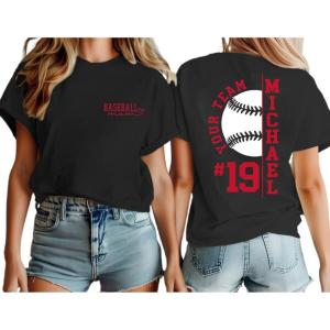 NAZENTI Personalized Baseball Mom Shirt, Custom Baseball Sweatshirt for Women, Sports Moms Gifts, Baseballs Moms Gifts(Design 2)
