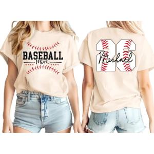 NAZENTI Personalized Baseball Mom Shirt, Custom Baseball Sweatshirt for Women, Sports Moms Gifts, Baseballs Moms Gifts(Design 3)