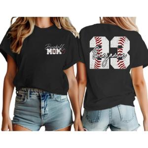 NAZENTI Personalized Baseball Mom Shirt, Custom Baseball Sweatshirt for Women, Sports Moms Gifts, Baseballs Moms Gifts(Design 4)
