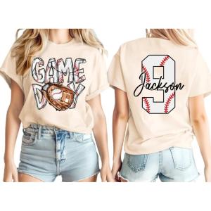 NAZENTI Personalized Baseball Mom Shirt, Custom Baseball Sweatshirt for Women, Sports Moms Gifts, Baseballs Moms Gifts(Design 8)