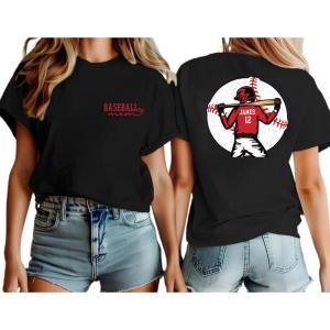NAZENTI Personalized Baseball Mom Shirt, Custom Baseball Sweatshirt for Women, Sports Moms Gifts, Baseballs Moms Gifts(Design 8.2)