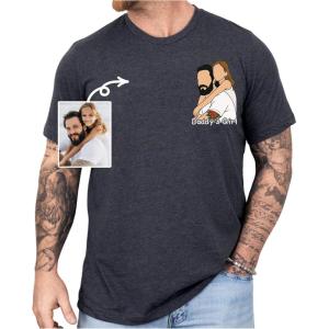 NAZENTI Personalized Papa T-Shirt, Dad Gifts, Custom Papa Shirt with Kid Names, Fathers Day Tshirt, Dad Shirts(Photo)