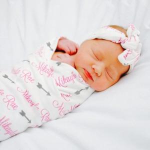Personalized Baby Blankets for Girls, Premium Quality Custom Baby Blanket, Customized Kids Blanket, Repeating Name Customized Fleece Throw, Babies, Newborns, New Dad Mom Grandparents, Family Blankets(Baby Blanket V02)