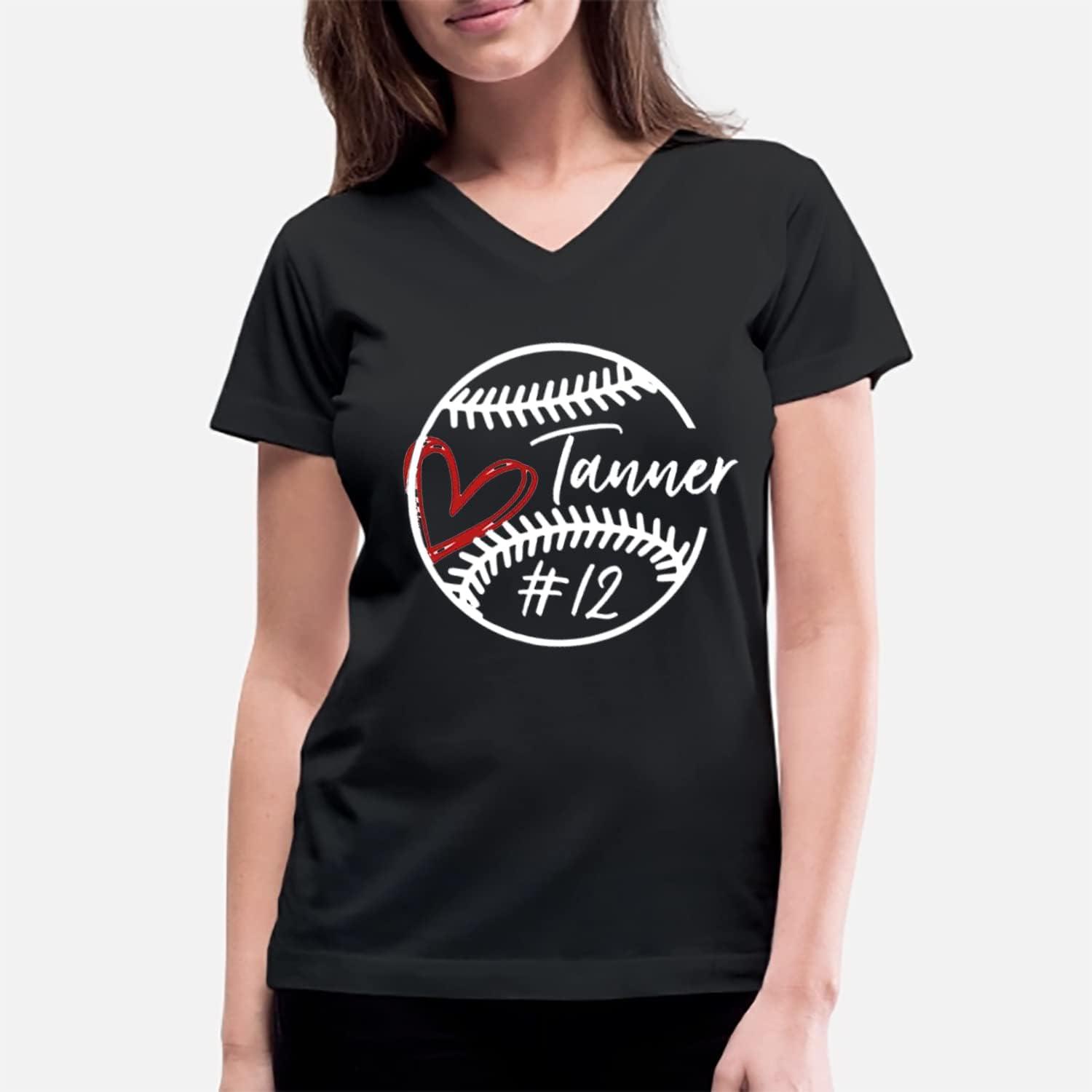 imageNAZENTI Baseball Baseball Mom Shirts Fan Baseball Mom Shirt Baseball Player Name Shirts for Moms Baseball V02