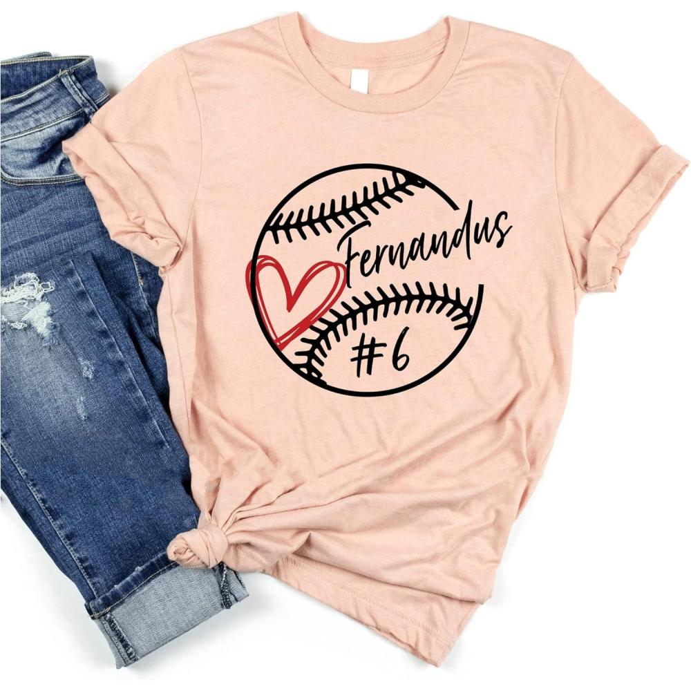 imageNAZENTI Baseball Baseball Mom Shirts Fan Baseball Mom Shirt Baseball Player Name Shirts for Moms Baseball V02