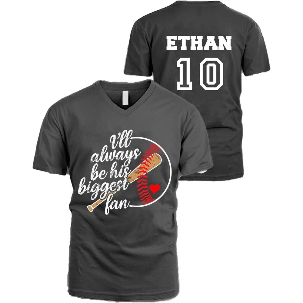 imageNAZENTI Baseball Baseball Mom Shirts Fan Baseball Mom Shirt Baseball Player Name Shirts for Moms Baseball V10