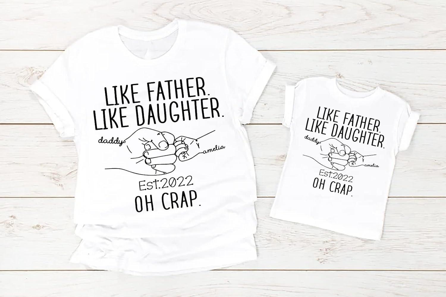imageNAZENTI Daddy Son Daughter Matching Shirts Personalized Fathers Day Like Father for Son Daughter Dad Shirt Custom Shirt for Dad and Kid Shirt