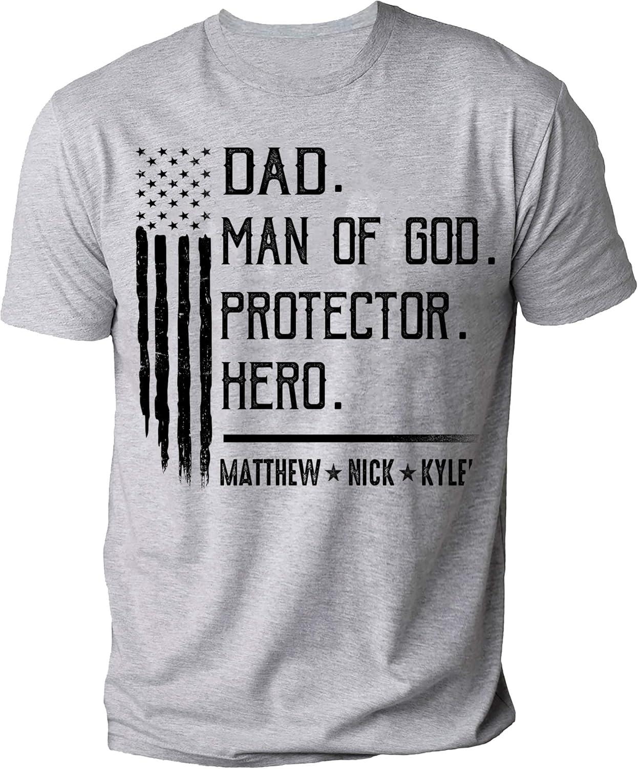 imageNAZENTI Personalized 4th of July Shirt for Dad Grandpa American Flag Tee for Men USA TShirtd Gift for Independence Day2