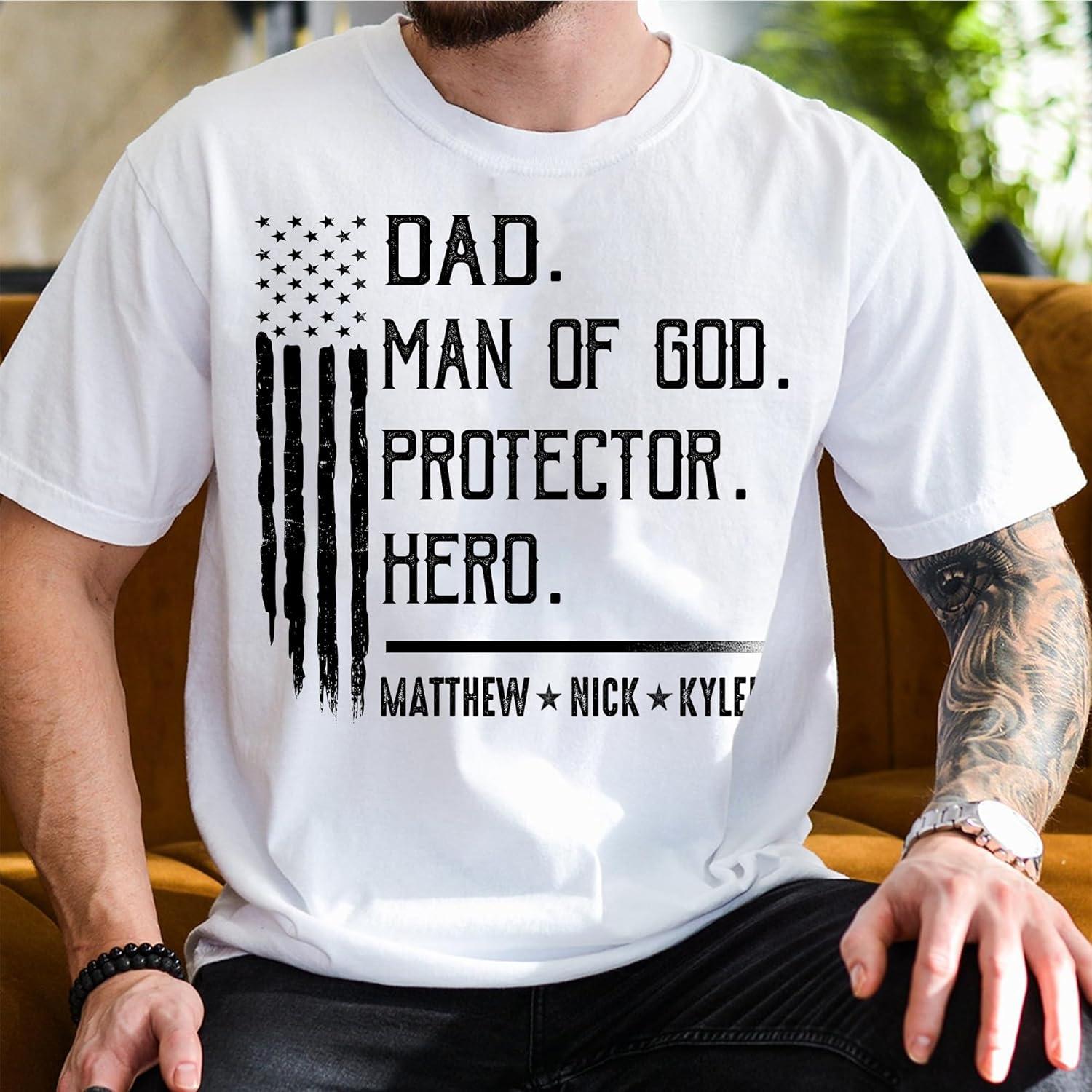 imageNAZENTI Personalized 4th of July Shirt for Dad Grandpa American Flag Tee for Men USA TShirtd Gift for Independence Day2