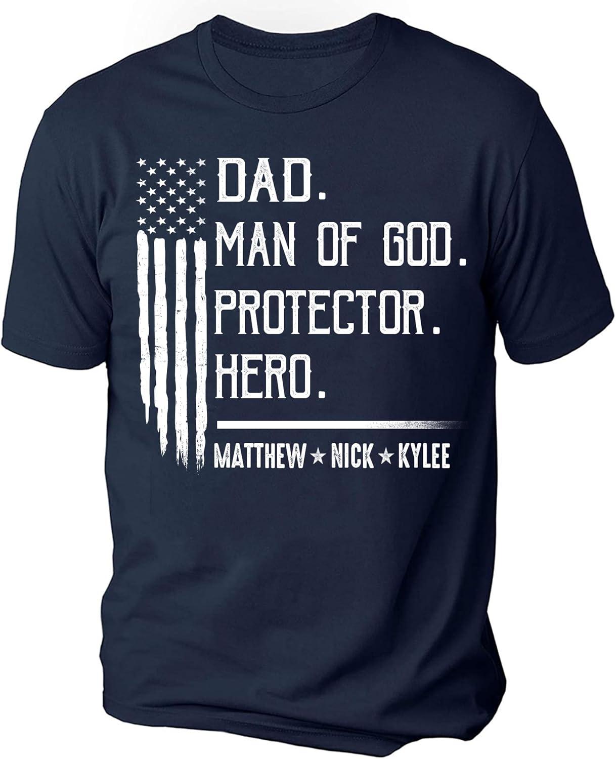 imageNAZENTI Personalized 4th of July Shirt for Dad Grandpa American Flag Tee for Men USA TShirtd Gift for Independence Day2