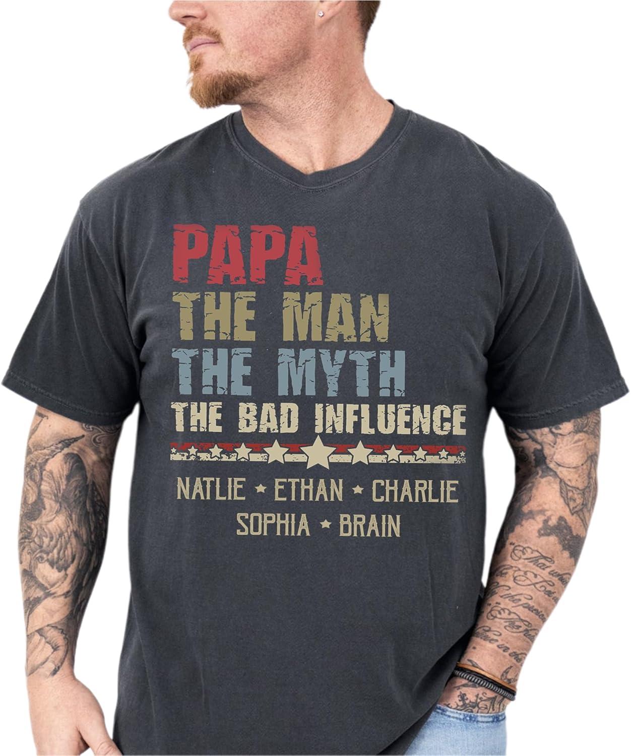 imageNAZENTI Personalized 4th of July Shirt for Dad Grandpa American Flag Tee for Men USA TShirtd Gift for Independence Day3