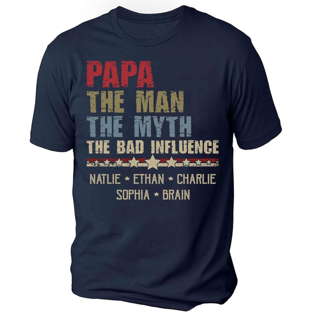 imageNAZENTI Personalized 4th of July Shirt for Dad Grandpa American Flag Tee for Men USA TShirtd Gift for Independence Day3