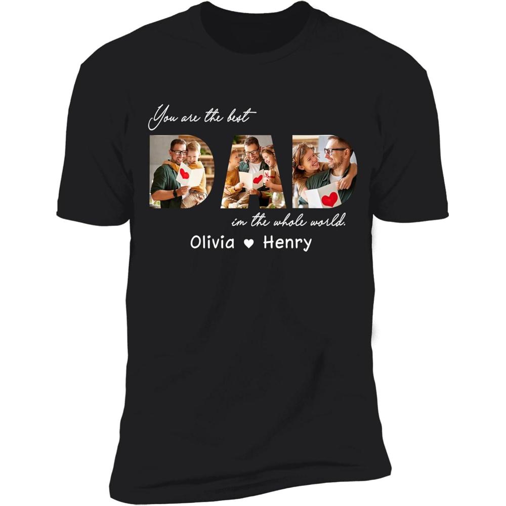 imageNAZENTI Personalized Photo Fathers Day Shirt Custom Dad Papa Fist Bump Outline Shirts Grandpa Shirts Gifts for Fathers Day00 Design 1