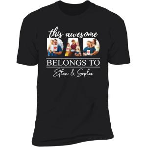NAZENTI Personalized Photo Fathers Day Shirt, Custom Dad Papa Fist Bump Outline Shirts, Grandpa Shirts, Gifts for Fathers Day(#00 Design 11)