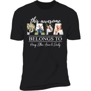 NAZENTI Personalized Photo Fathers Day Shirt, Custom Dad Papa Fist Bump Outline Shirts, Grandpa Shirts, Gifts for Fathers Day(#00 Design 13)