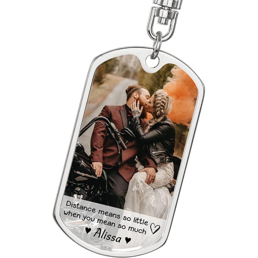 imageNazenti Drive Safe Keychain for Boyfriend Personalized Keychain with Custom Photo Valentines Day Birthday Gifts for Him