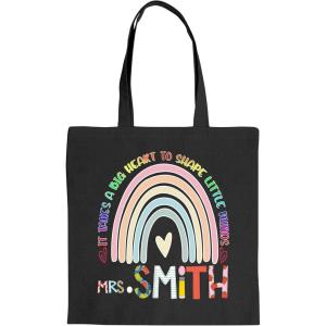 NAZENTI Personalized Teacher Bag- Teacher Gift – Teacher Appreciation Gift Bag – Best Teacher Ever Bag Size 15×15.5(Teacher Tote Bag 01)