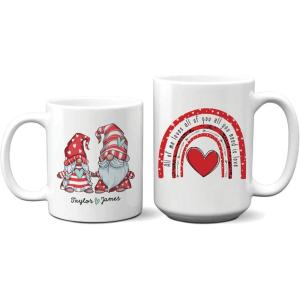 Personalized Valentine Mugs, Coffee Cups For Couples, Mr and Mrs Gnome Coffee Mugs, Rainbow Cups Couples, Valentine Gift For Lover, Couple Matching Cups, Romantic Gift For Her