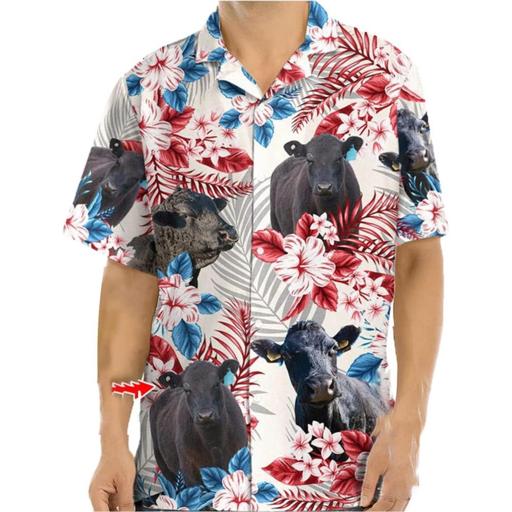 imageNAZENTI Personalized Patriotic Hawaiian Shirts for Men and Women 4th of July Shirts with Face On It 250 Anniversary ShirtFroral 4