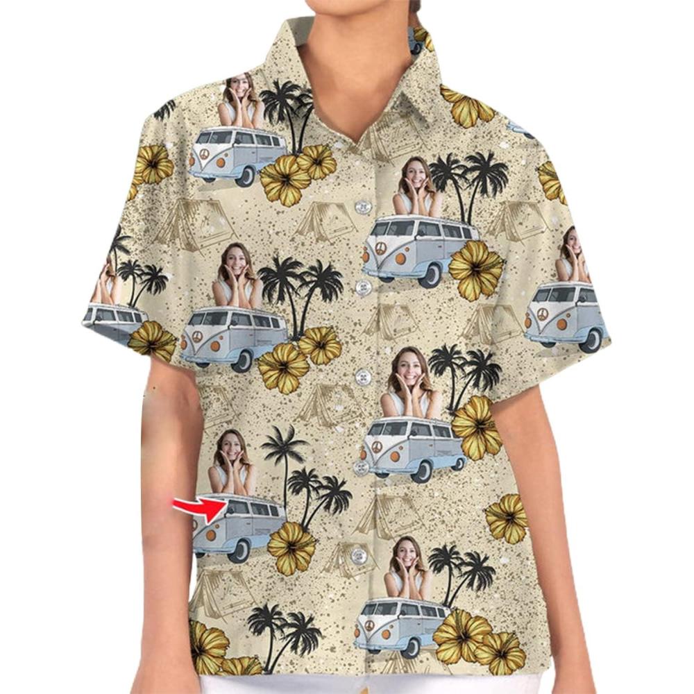 imageNAZENTI Personalized Patriotic Hawaiian Shirts for Men and Women 4th of July Shirts with Face On It 250 Anniversary ShirtFroral 5