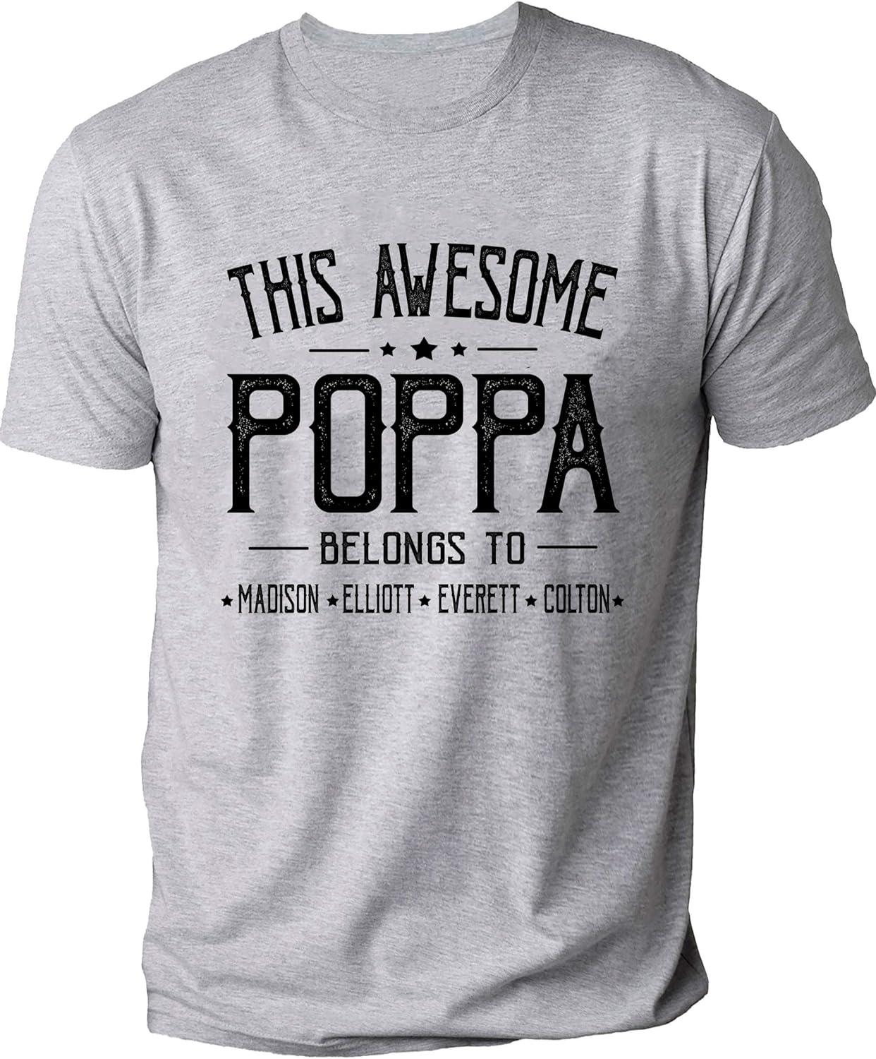 imageIZI POD Personalized Grandpa Dad Shirt Custom Grandpa Grandkids Name Shirt Birthday Christmas Fathers Day Dad Grandpa GiftA10poppa