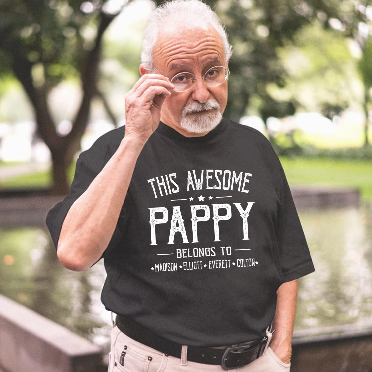 imageIZI POD Personalized Grandpa Dad Shirt Custom Grandpa Grandkids Name Shirt Birthday Christmas Fathers Day Dad Grandpa GiftA14pappy