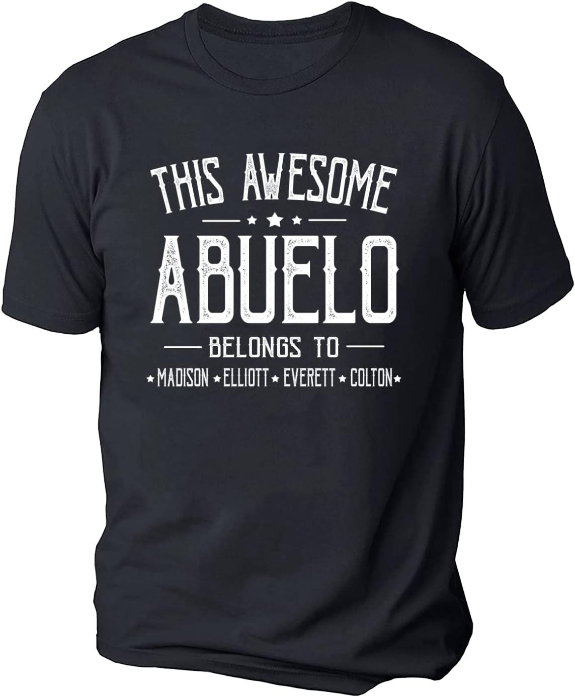 imageIZI POD Personalized Grandpa Dad Shirt Custom Grandpa Grandkids Name Shirt Birthday Christmas Fathers Day Dad Grandpa GiftA1abuelo
