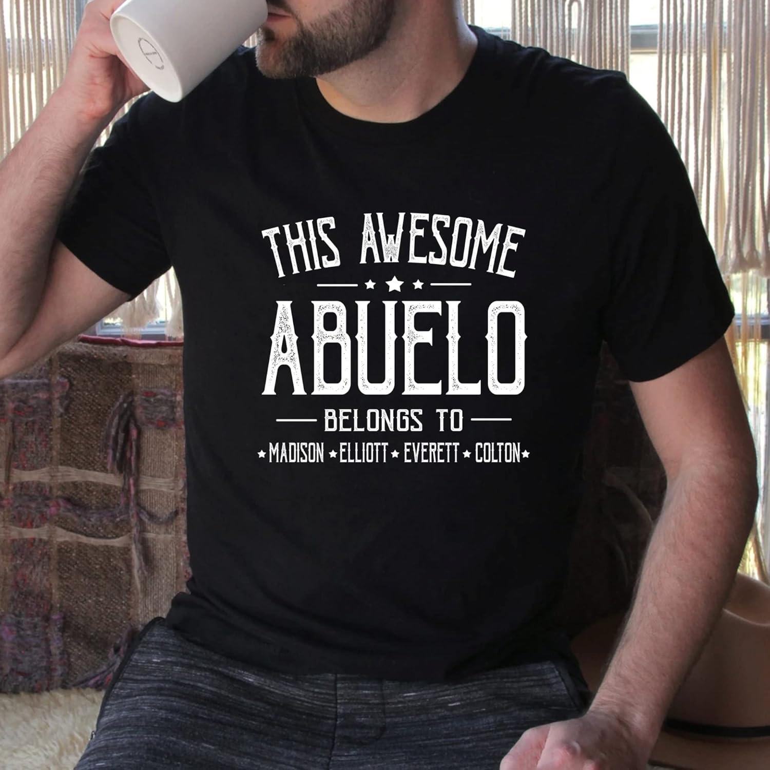 imageIZI POD Personalized Grandpa Dad Shirt Custom Grandpa Grandkids Name Shirt Birthday Christmas Fathers Day Dad Grandpa GiftA1abuelo