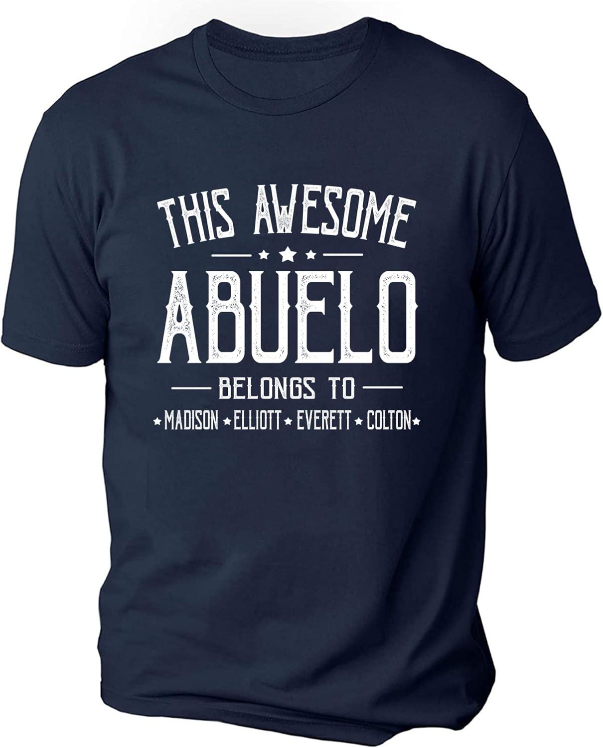 imageIZI POD Personalized Grandpa Dad Shirt Custom Grandpa Grandkids Name Shirt Birthday Christmas Fathers Day Dad Grandpa GiftA1abuelo