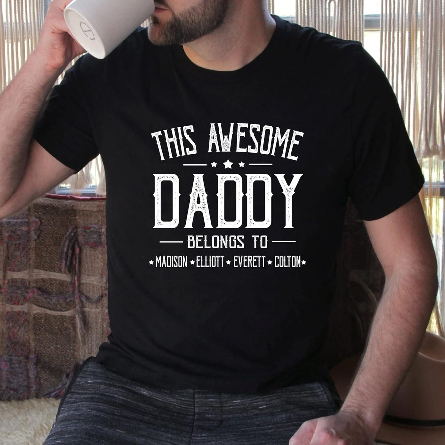 imageIZI POD Personalized Grandpa Dad Shirt Custom Grandpa Grandkids Name Shirt Birthday Christmas Fathers Day Dad Grandpa GiftA3daddy