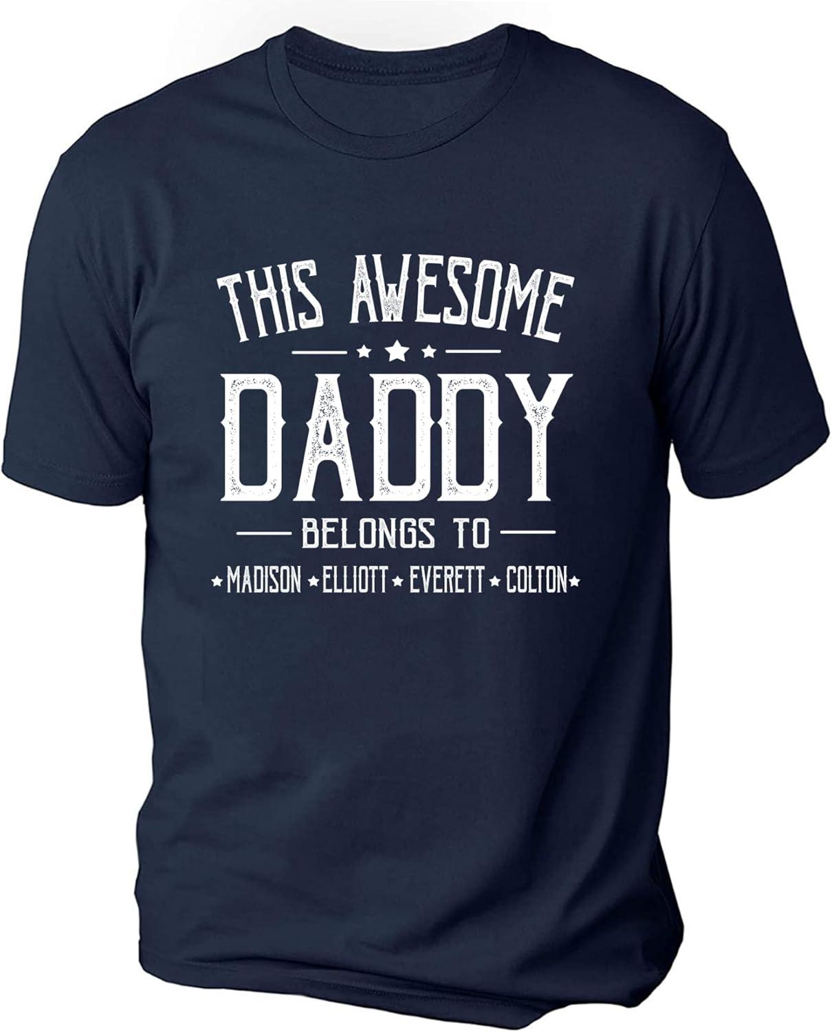 imageIZI POD Personalized Grandpa Dad Shirt Custom Grandpa Grandkids Name Shirt Birthday Christmas Fathers Day Dad Grandpa GiftA3daddy