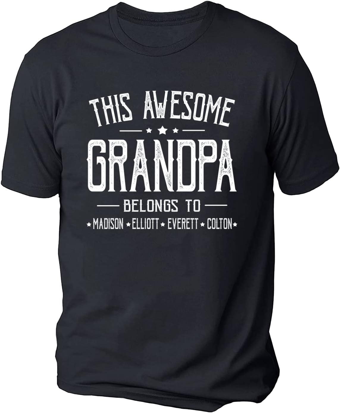 imageIZI POD Personalized Grandpa Dad Shirt Custom Grandpa Grandkids Name Shirt Birthday Christmas Fathers Day Dad Grandpa GiftA4grandpa